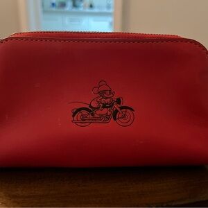 Red Coach Pouch with Mickey Mouse Motorcycle